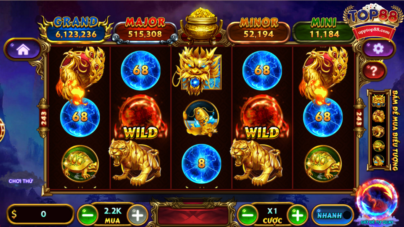 Giao diện hợp thời, đẹp mắt slot kho báu tứ linh top88