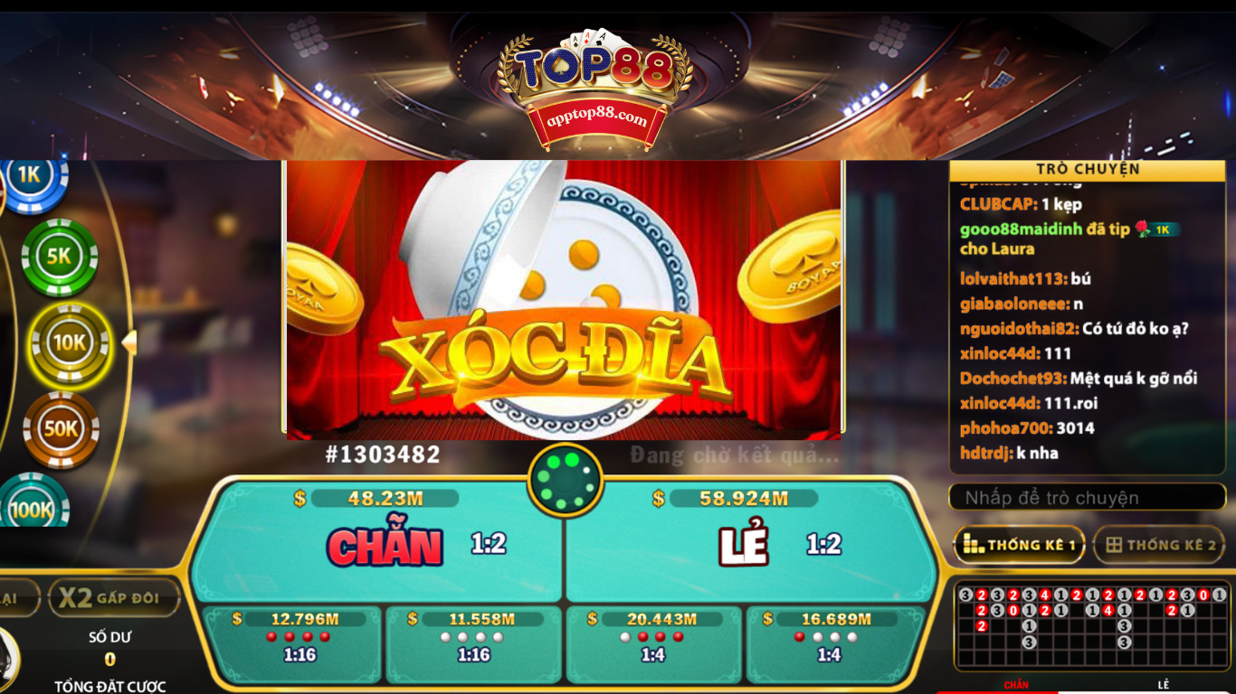 Cách tham gia chơi xóc đĩa livestream top88 