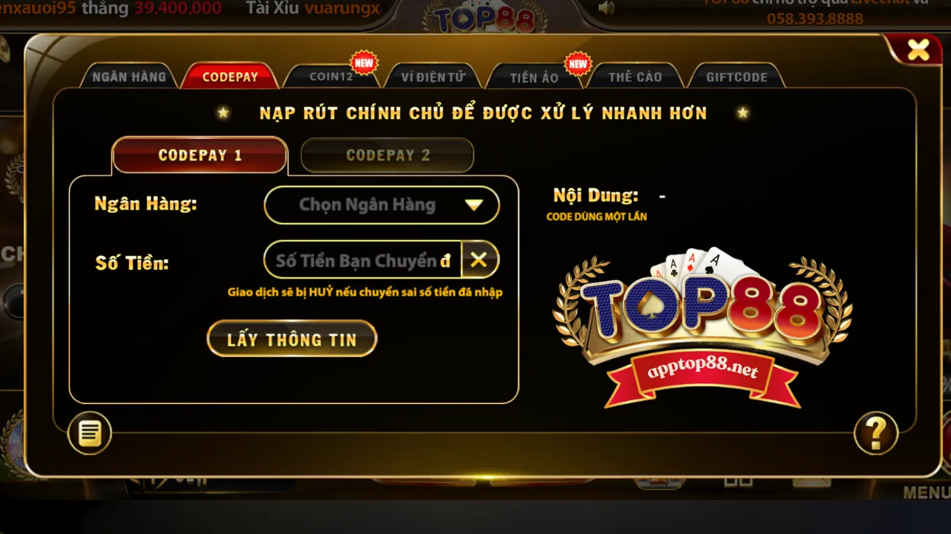 Hệ thống nạp rút top88 nhanh chóng, an toàn Hệ thống nạp rút top88 nhanh chóng, an toàn