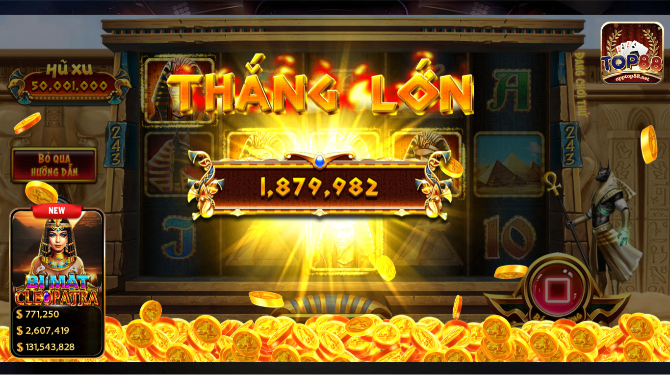 Thao tác cơ bản khi chơi slot game bí mật cleopatra