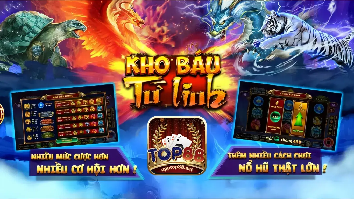 Tin tức về game slot kho báu tứ linh Top88